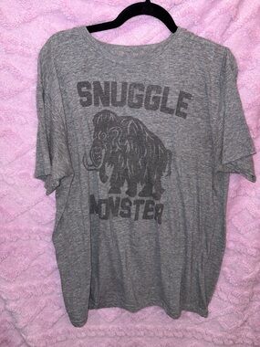 Snuggle Monster Graphic Tee - Heather Gray